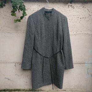 I.N.C Tench Coat Grey with Leather Strap at Waist